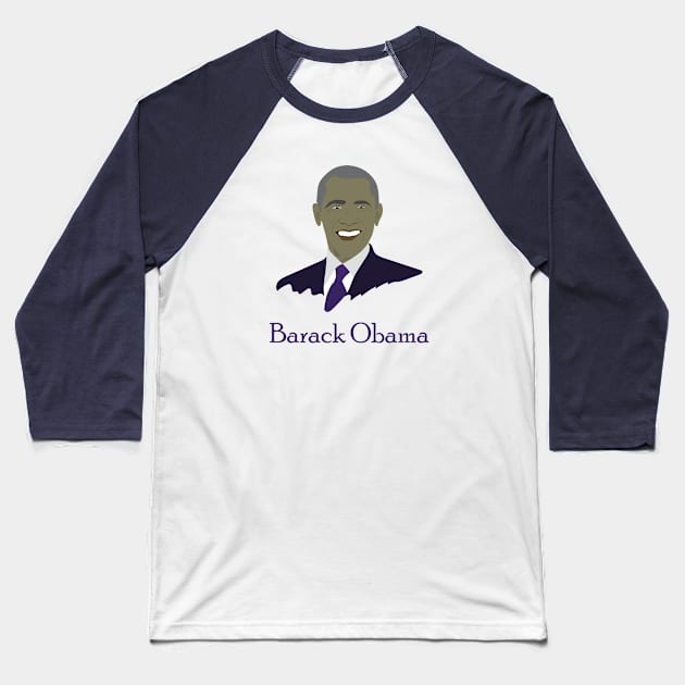 Barack Obama illustration Baseball T-Shirt by aleo